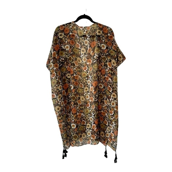 Beach Cover Up Boho Floral Kimono - Picture 2 of 5